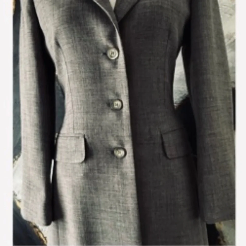 BEBE TAILORED GRAY FULL-LENGTH COAT - Picture 5 of 16